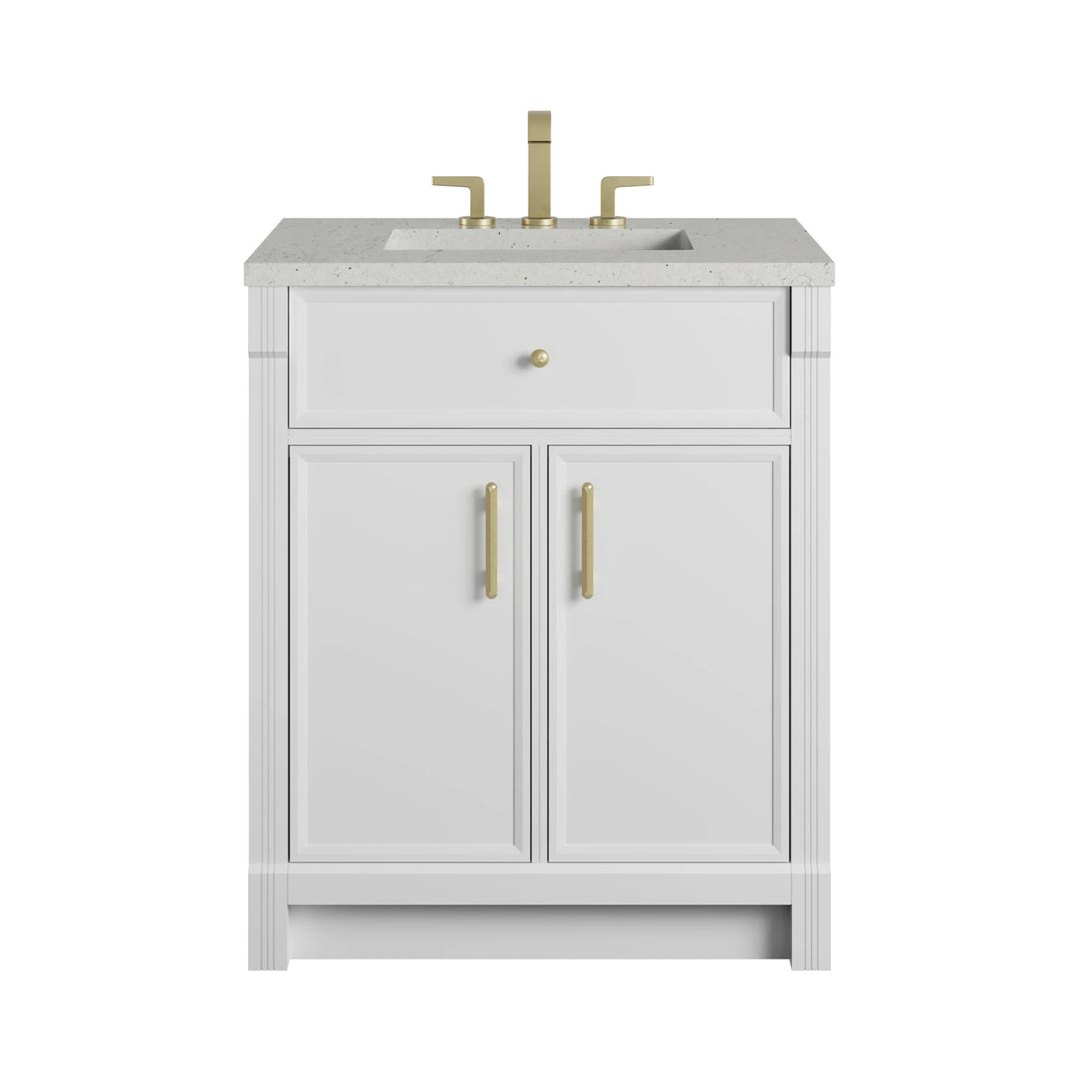 Bellshire 30" Single Vanity, Bright White w/ 3 CM Lime Delight Silestone Top
