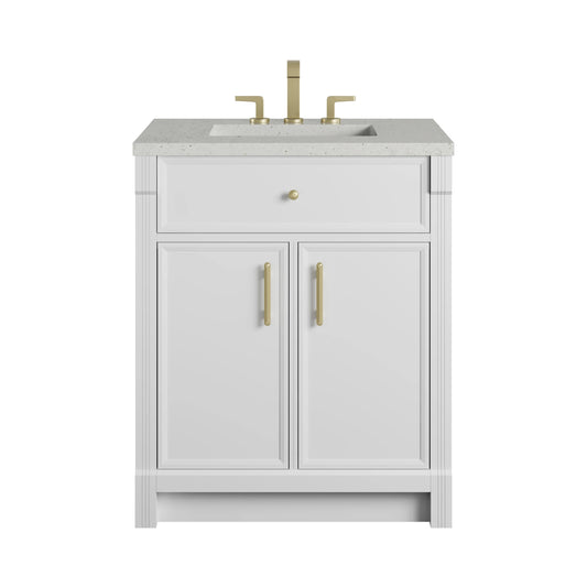 Bellshire 30" Single Vanity, Bright White w/ 3 CM Lime Delight Silestone Top