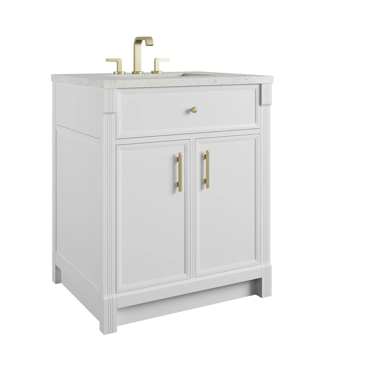 Bellshire 30" Single Vanity, Bright White w/ 3 CM Lime Delight Silestone Top, view 10