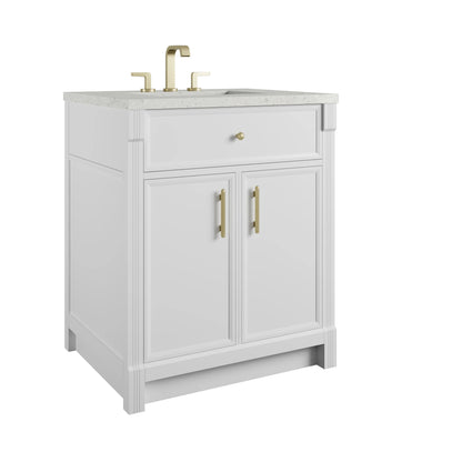 Bellshire 30" Single Vanity, Bright White w/ 3 CM Lime Delight Silestone Top, view 10