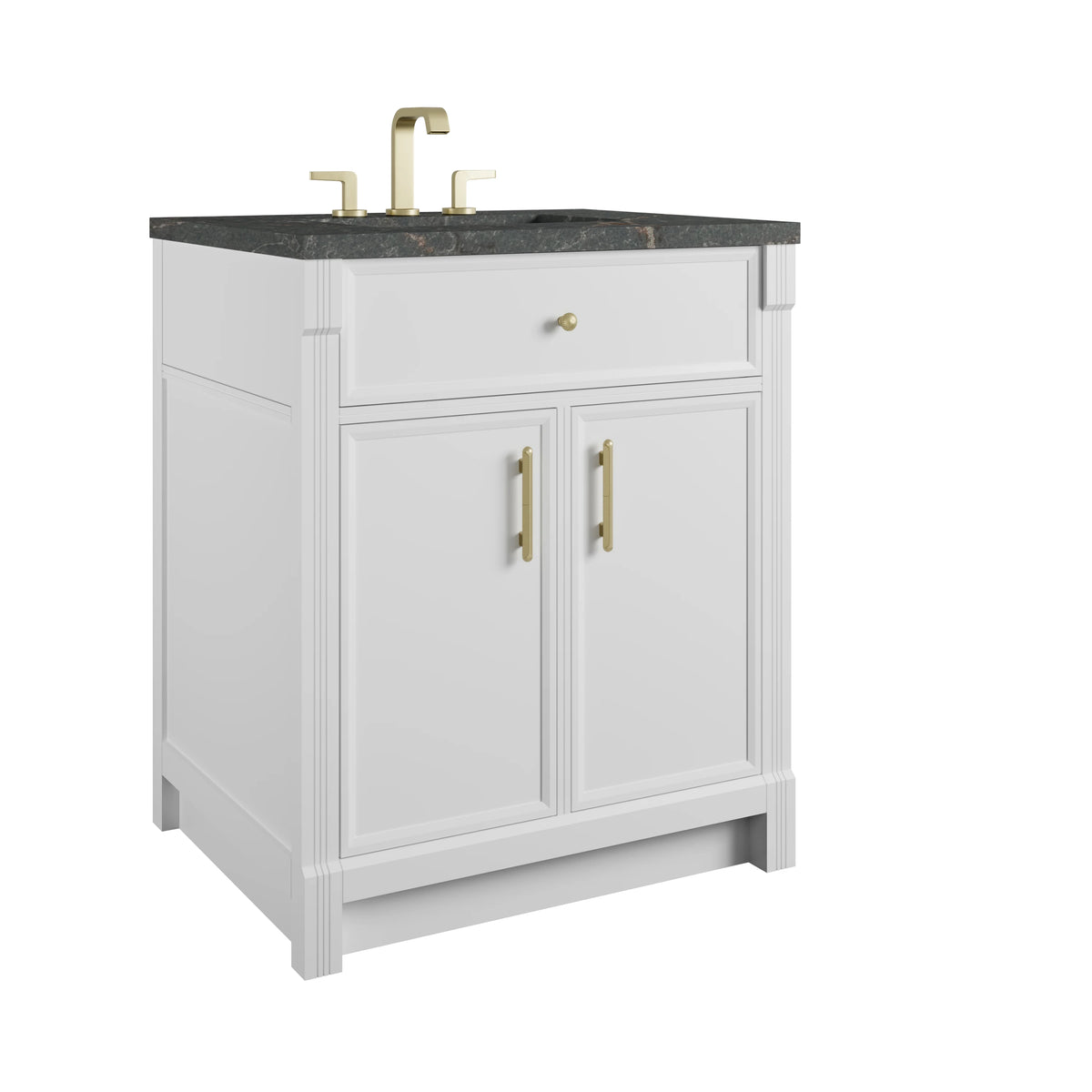 Bellshire 30" Single Vanity, Bright White w/ 3 CM Parisien Bleu Silestone Top, view 10