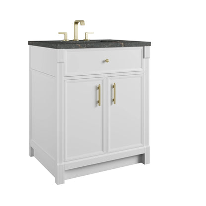 Bellshire 30" Single Vanity, Bright White w/ 3 CM Parisien Bleu Silestone Top, view 10