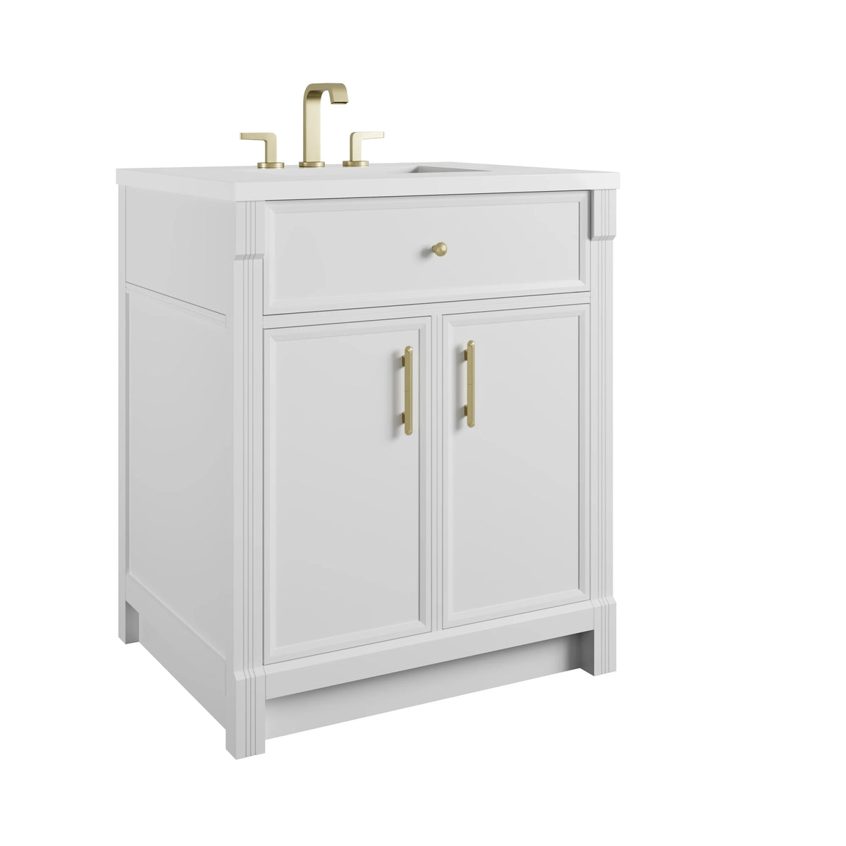 Bellshire 30" Single Vanity, Bright White w/ 3 CM White Zeus Silestone Top, view 13