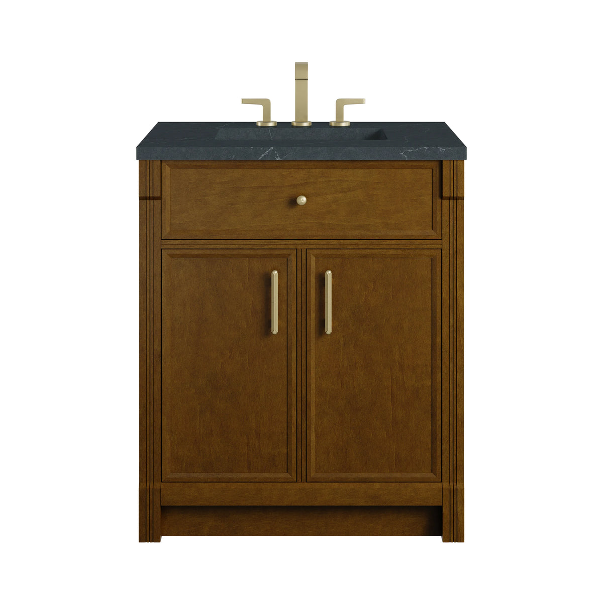 Bellshire 30" Single Vanity, Honey Oak w/ 3 CM Charcoal Soapstone Silestone Top