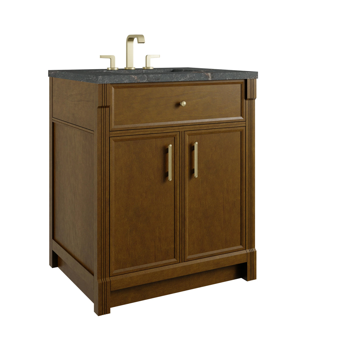 Bellshire 30" Single Vanity, Honey Oak w/ 3 CM Parisien Bleu Silestone Top, view 10