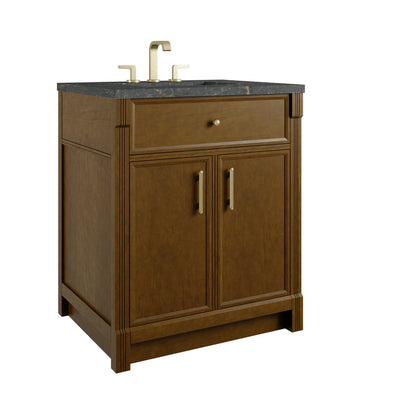 Bellshire 30" Single Vanity, Honey Oak w/ 3 CM Parisien Bleu Silestone Top, view 10