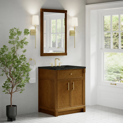 Bellshire 30" Single Vanity, Honey Oak w/ 3 CM Phantome Eclos Top, view 4