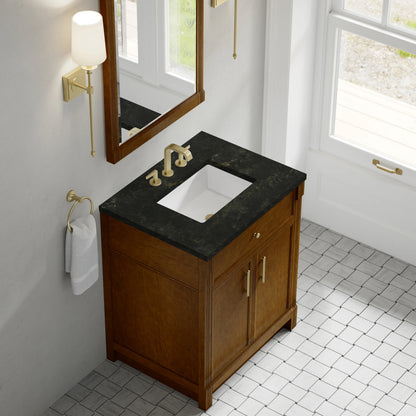 Bellshire 30" Single Vanity, Honey Oak w/ 3 CM Phantome Eclos Top, view 7