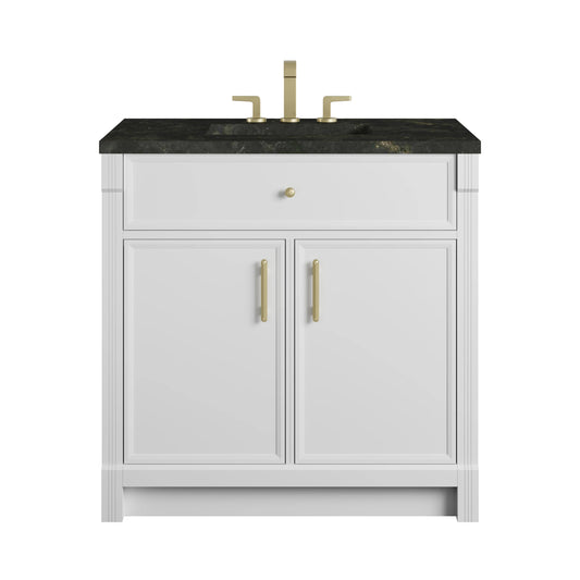 Bellshire 36" Single Vanity, Bright White w/ 3 CM Phantome Eclos Top