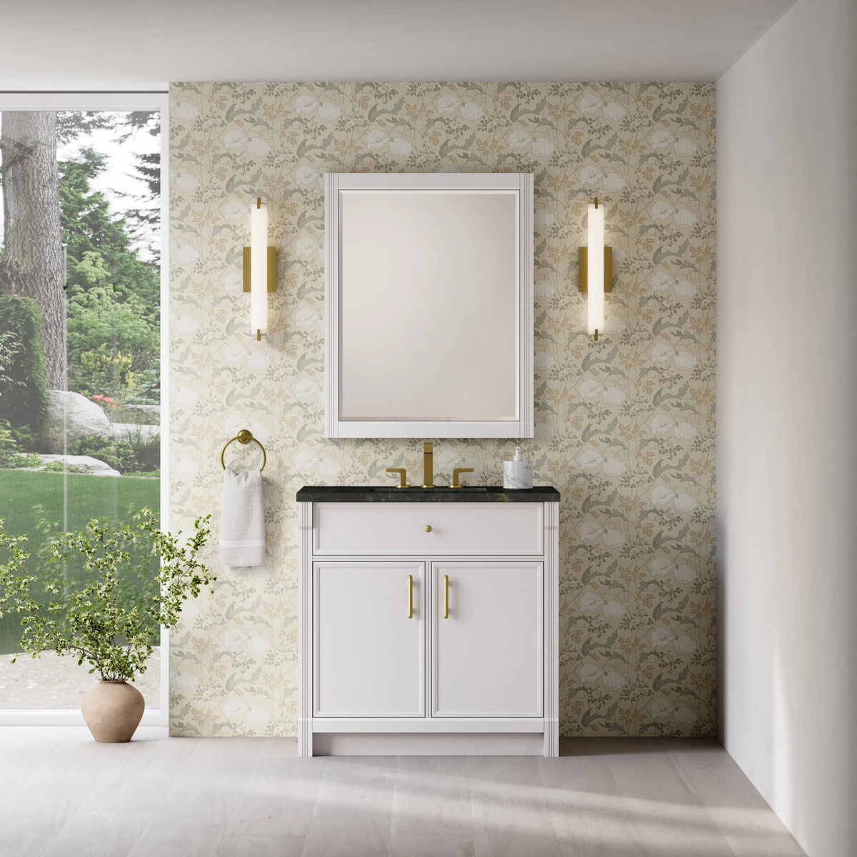 Bellshire 36" Single Vanity, Bright White w/ 3 CM Phantome Eclos Top, view 3