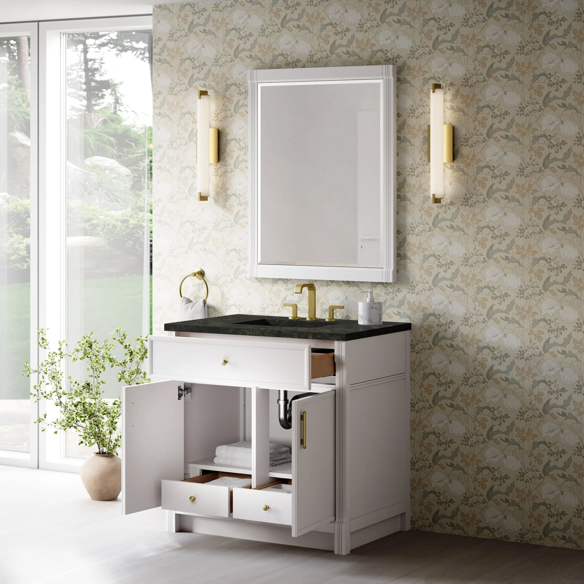 Bellshire 36" Single Vanity, Bright White w/ 3 CM Phantome Eclos Top, view 5