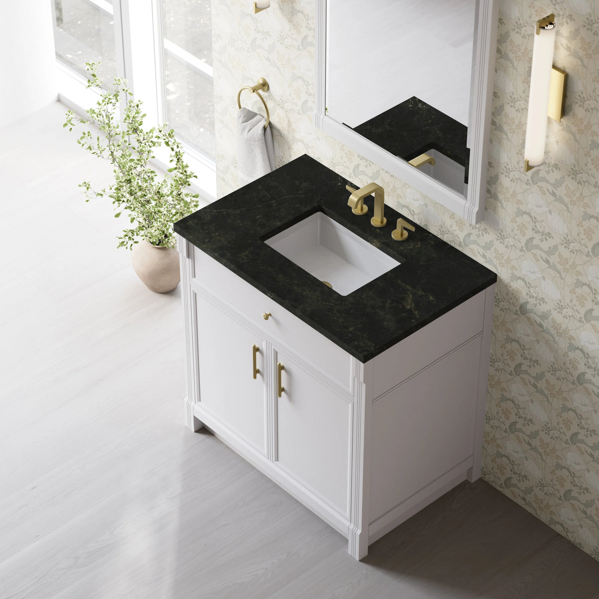 Bellshire 36" Single Vanity, Bright White w/ 3 CM Phantome Eclos Top, view 7