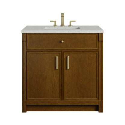Bellshire 36" Single Vanity, Honey Oak w/ 3 CM Lime Delight Silestone Top