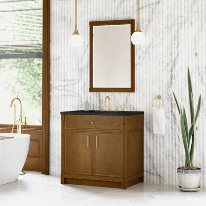 Bellshire 36" Single Vanity, Honey Oak w/ 3 CM Phantome Eclos Top, view 4
