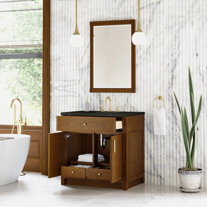 Bellshire 36" Single Vanity, Honey Oak w/ 3 CM Phantome Eclos Top, view 5