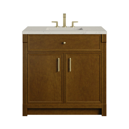 Bellshire 36" Single Vanity, Honey Oak w/ 3 CM Siberian Silestone Top