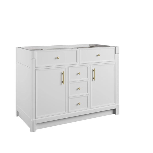 Bellshire 48" Single Vanity, Bright White w/ 3 CM Ethereal Noctis Silestone Top, view 2