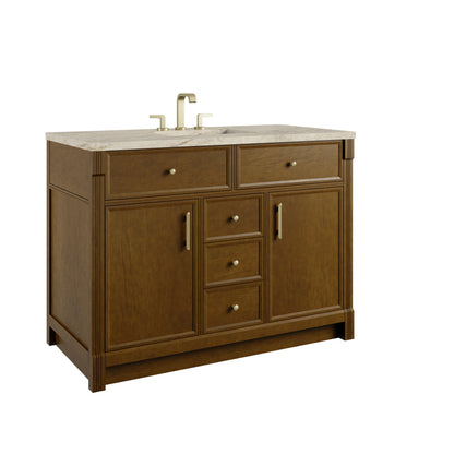 Bellshire 48" Single Vanity, Honey Oak w/ 3 CM Tajnar Eclos Top, view 11