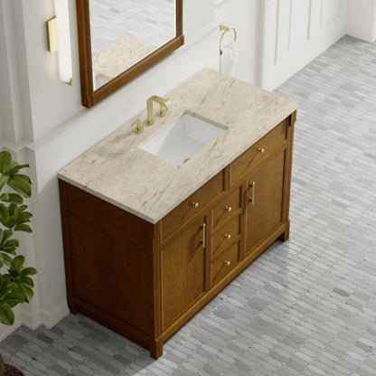 Bellshire 48" Single Vanity, Honey Oak w/ 3 CM Tajnar Eclos Top, view 7