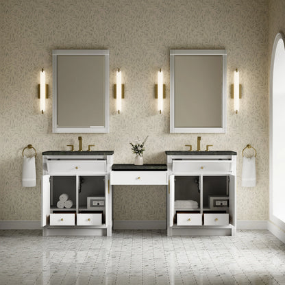 Bellshire 84" Dual Vanity Set with 24" Make-Up Counter, Bright White w/3 cm Phantome Eclos Top, view 3