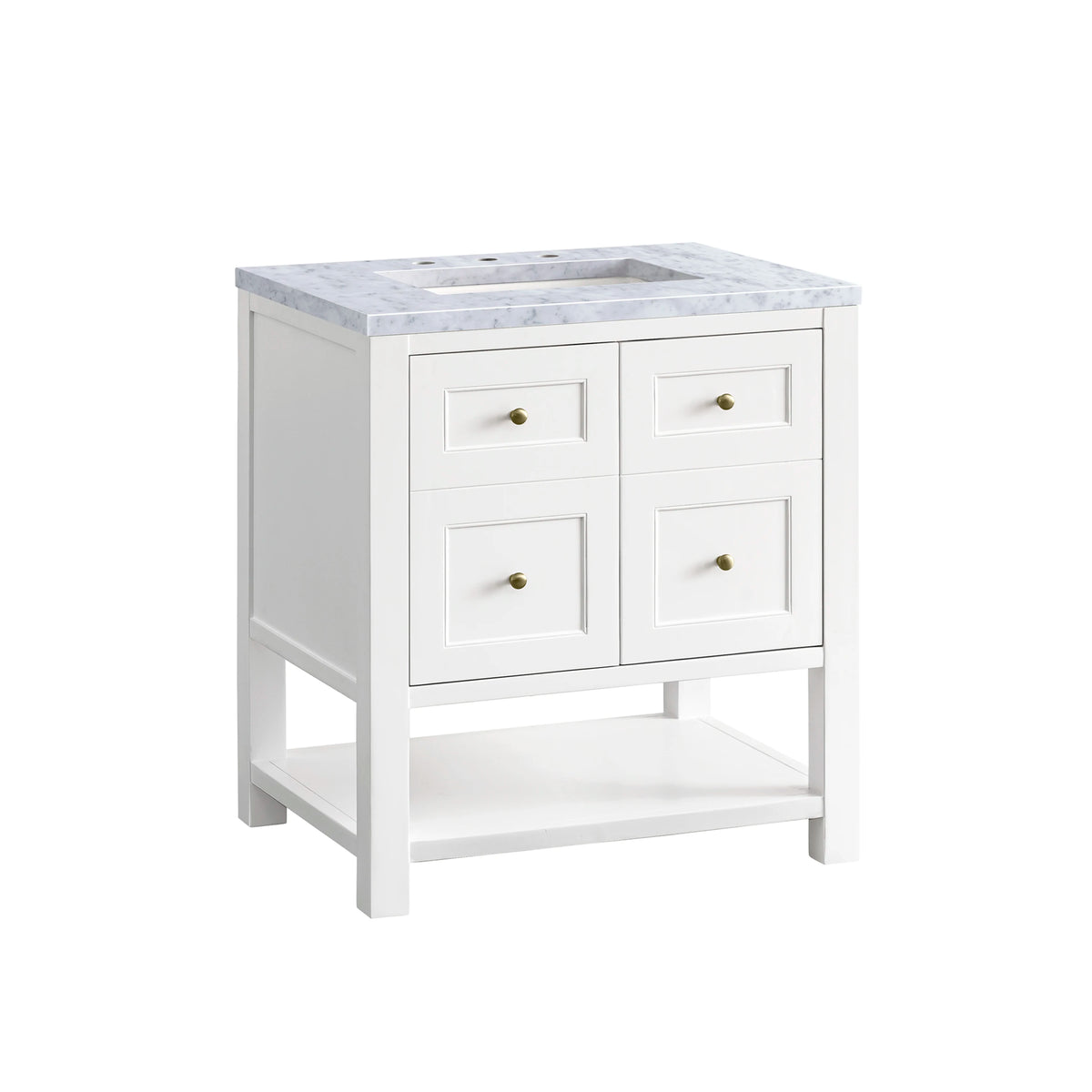 Breckenridge 30" Single Vanity, Bright White w/ 3 CM Carrara Marble Top, view 10