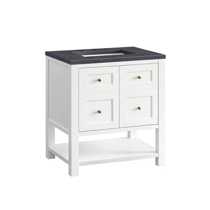 Breckenridge 30" Single Vanity, Bright White w/ 3 CM Charcoal Soapstone Top, view 10