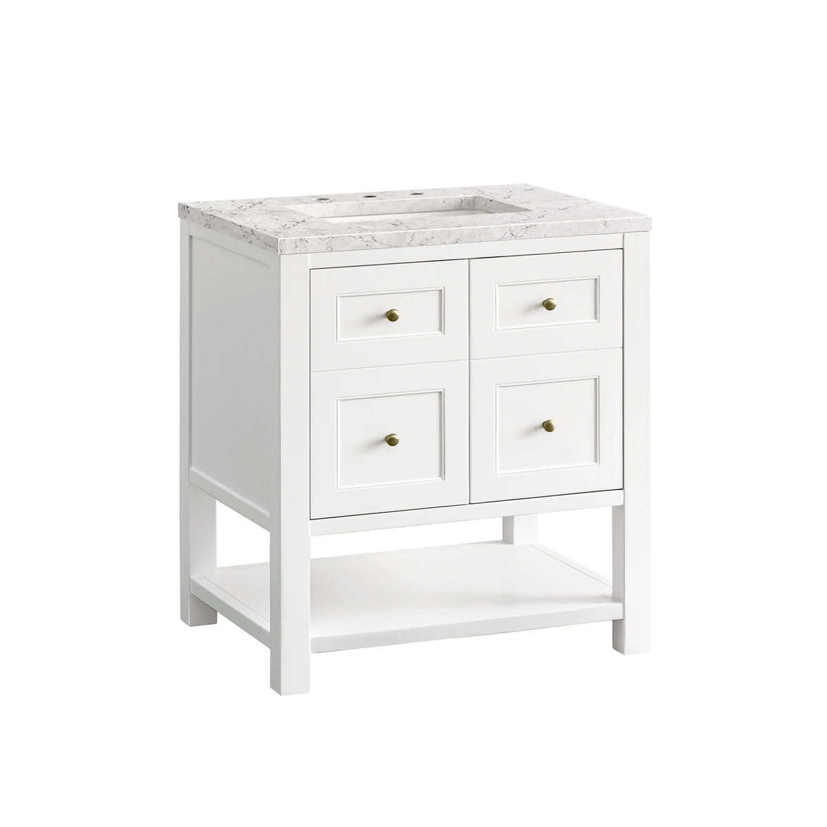 Breckenridge 30" Single Vanity, Bright White w/ 3 CM Eternal Jasmine Pearl Top, view 7
