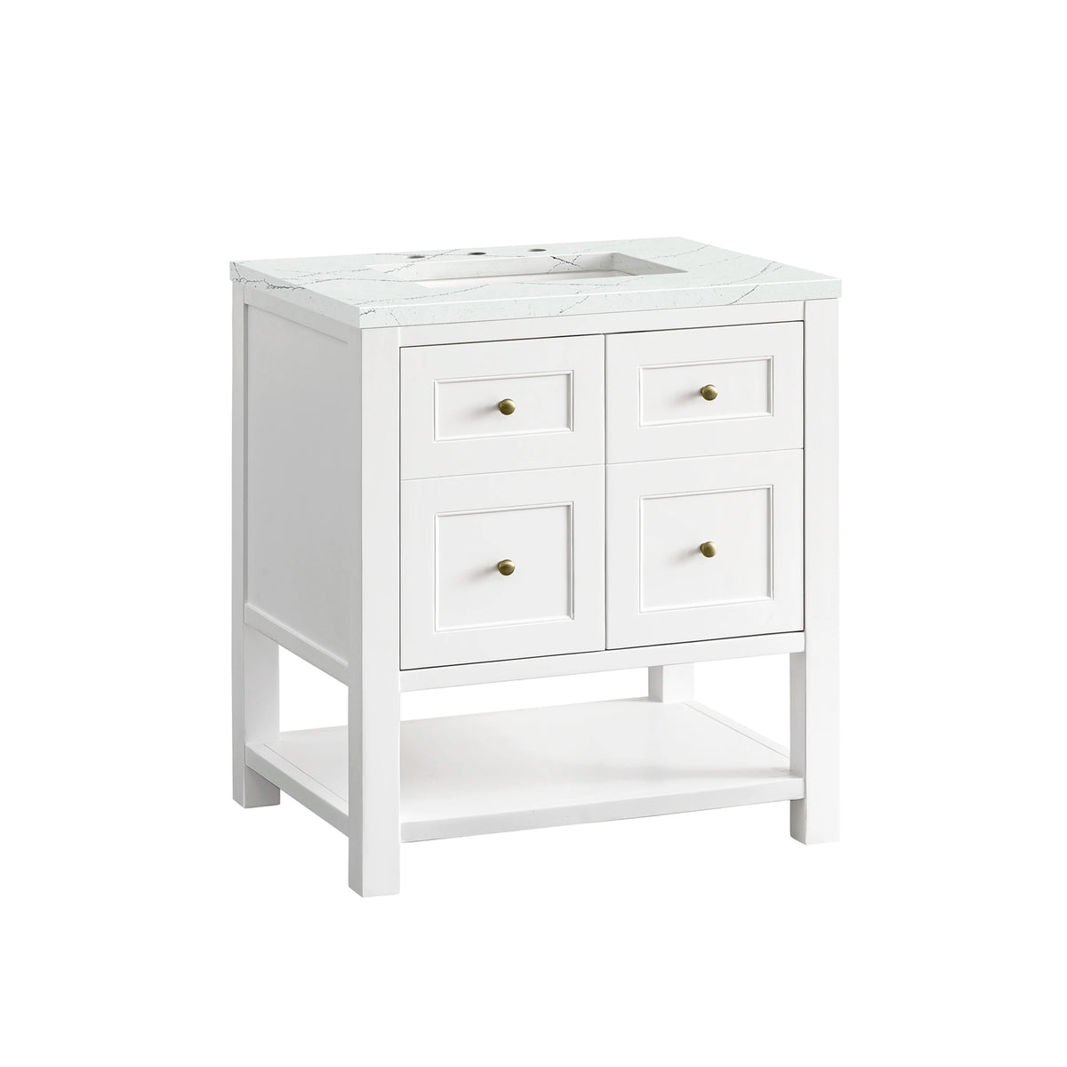 Breckenridge 30" Single Vanity, Bright White w/ 3 CM Ethereal Noctis Top, view 10