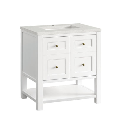 Breckenridge 30" Single Vanity, Bright White w/ 3 CM Lime Delight Top, view 10