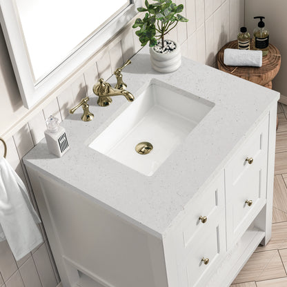 Breckenridge 30" Single Vanity, Bright White w/ 3 CM Lime Delight Top, view 7