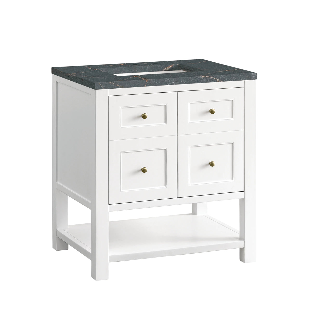 Breckenridge 30" Single Vanity, Bright White w/ 3 CM Parisien Bleu Top, view 10