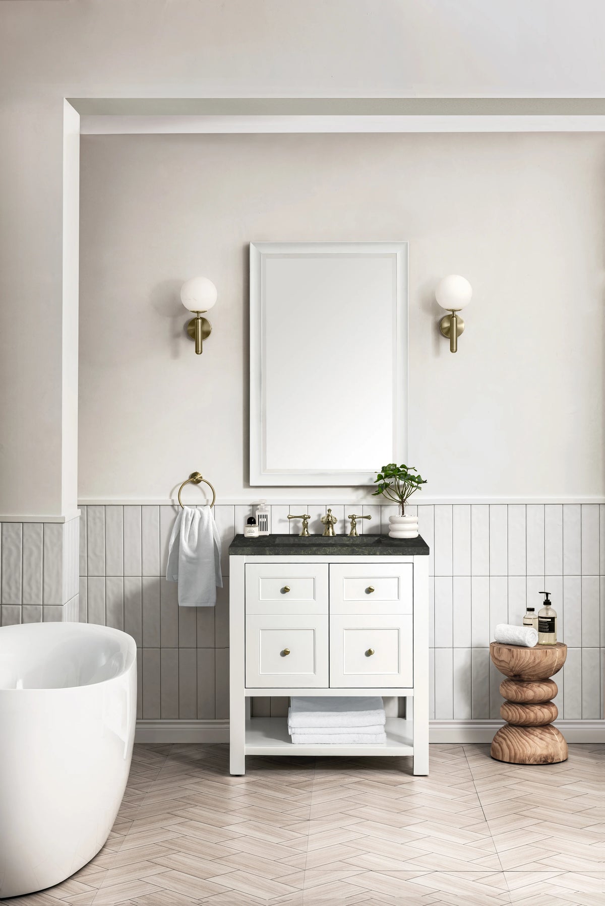 Breckenridge 30" Single Vanity, Bright White, w/ 3 CM Phantome Eclos Top, view 4