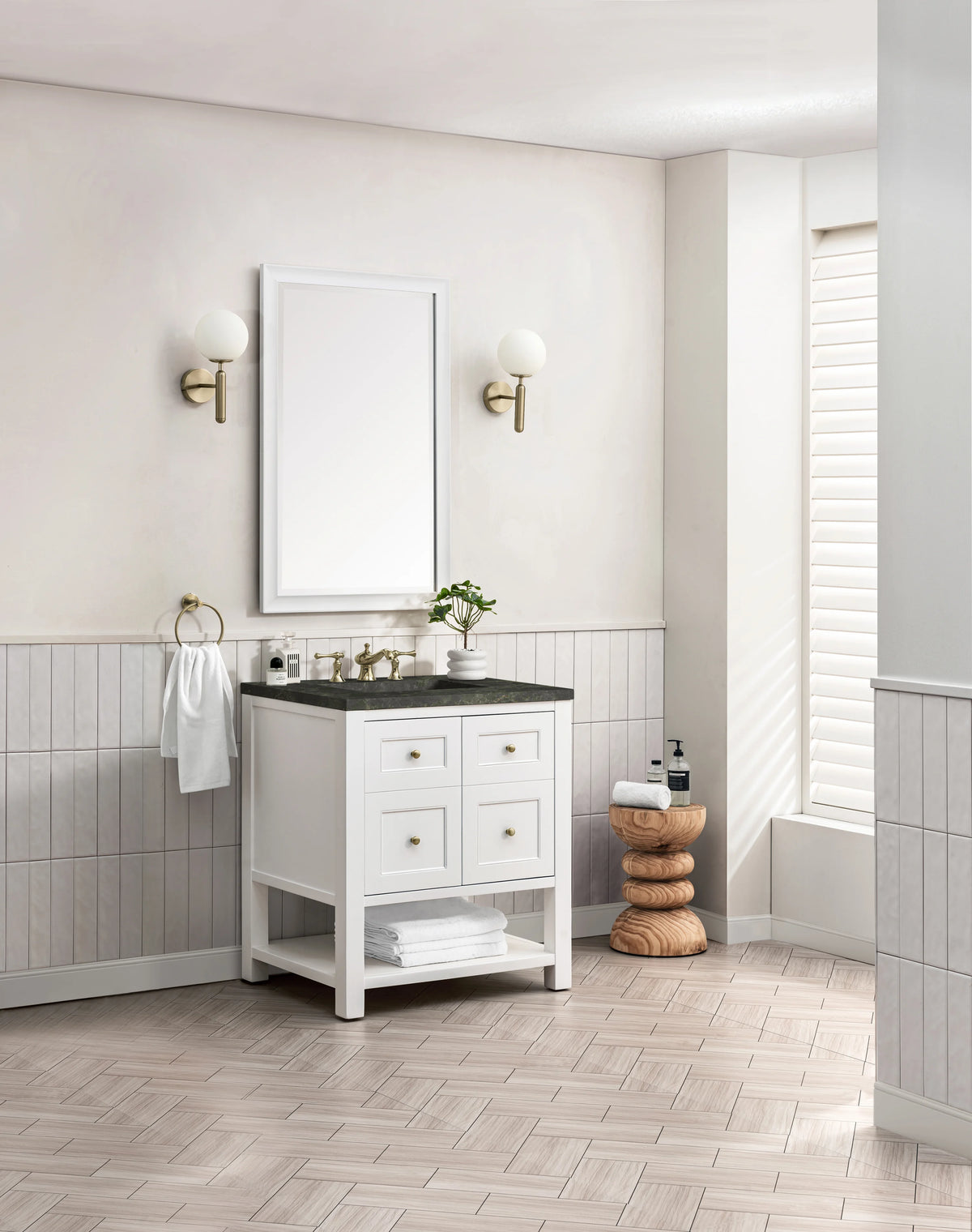Breckenridge 30" Single Vanity, Bright White, w/ 3 CM Phantome Eclos Top, view 5