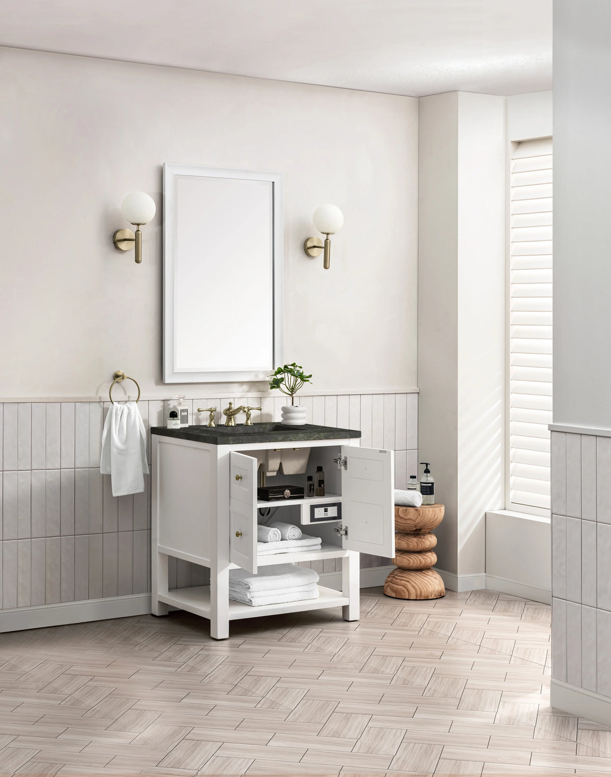 Breckenridge 30" Single Vanity, Bright White, w/ 3 CM Phantome Eclos Top, view 6