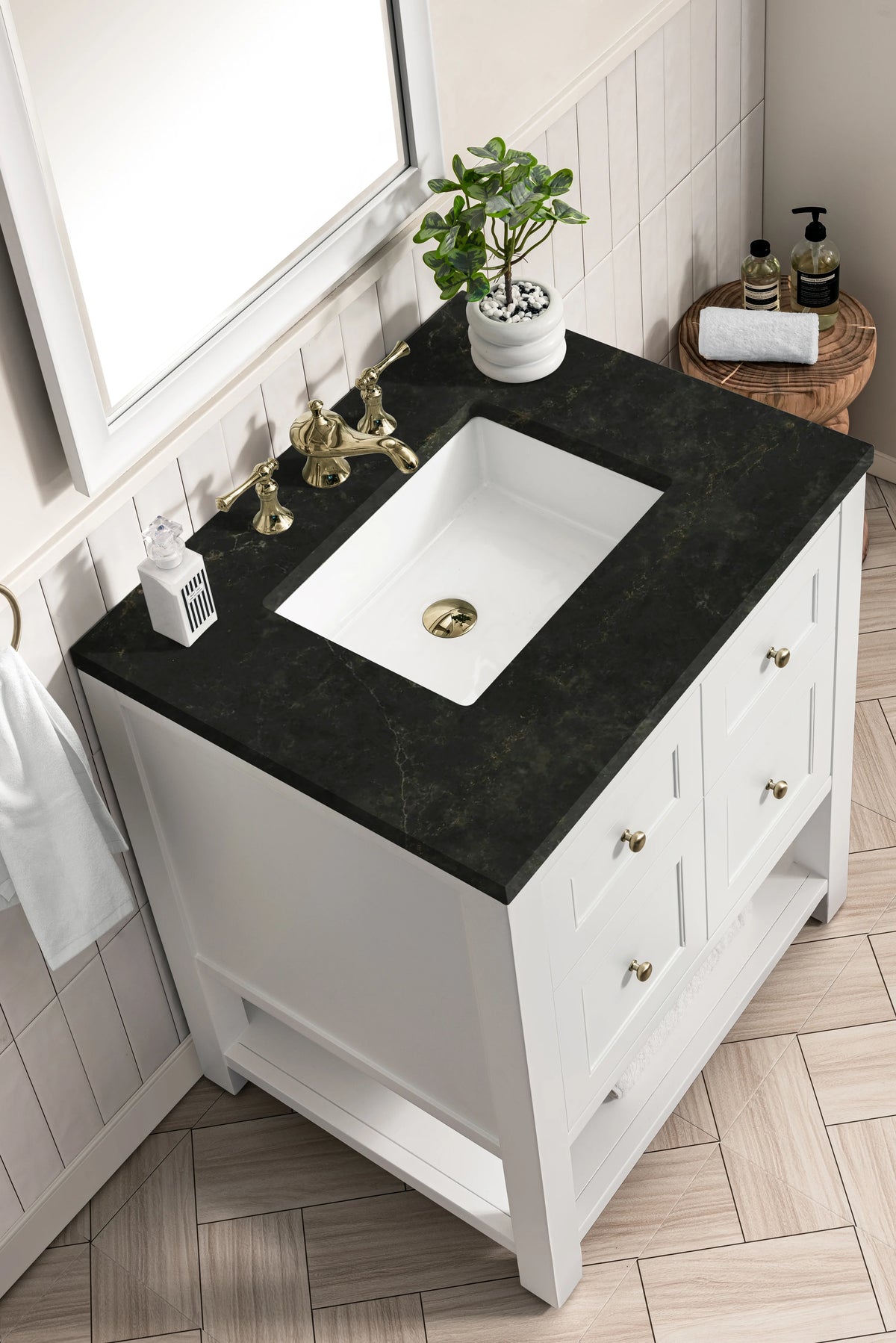 Breckenridge 30" Single Vanity, Bright White, w/ 3 CM Phantome Eclos Top, view 8