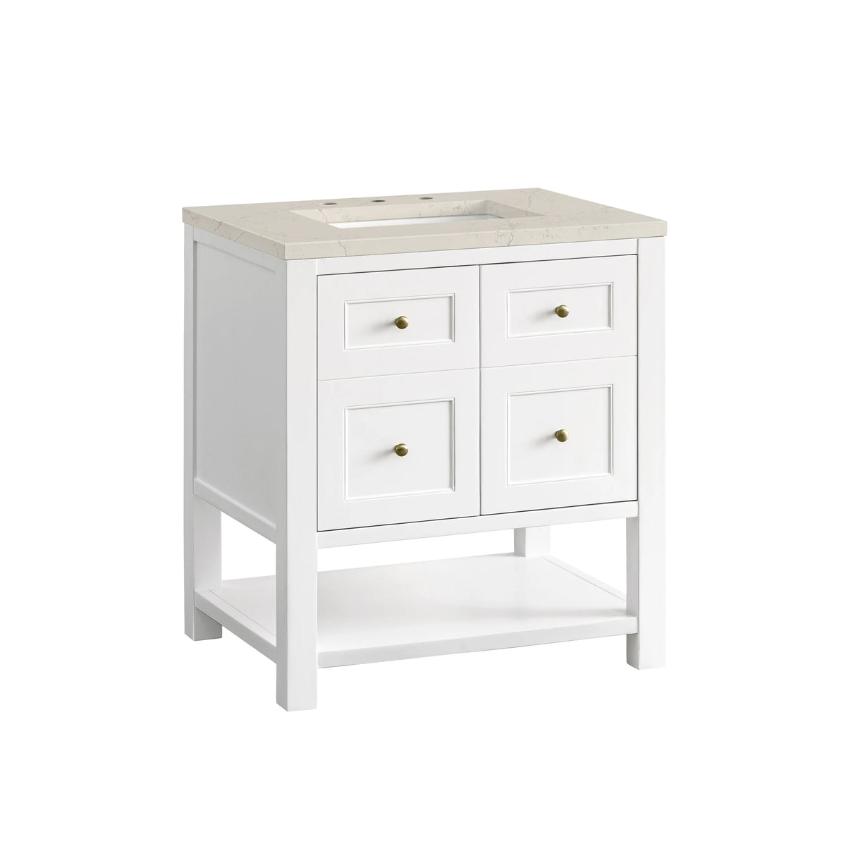 Breckenridge 30" Single Vanity, Bright White, w/ 3 CM Siberian Silestone Top, view 11