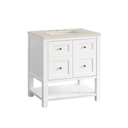 Breckenridge 30" Single Vanity, Bright White, w/ 3 CM Siberian Silestone Top, view 11