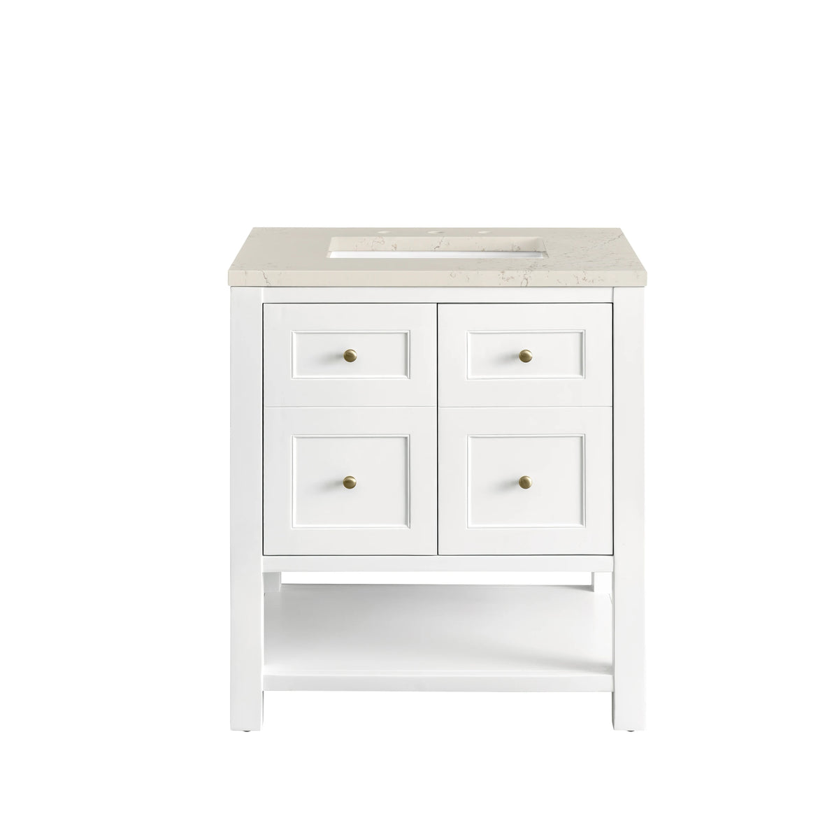 Breckenridge 30" Single Vanity, Bright White, w/ 3 CM Siberian Silestone Top, view 2