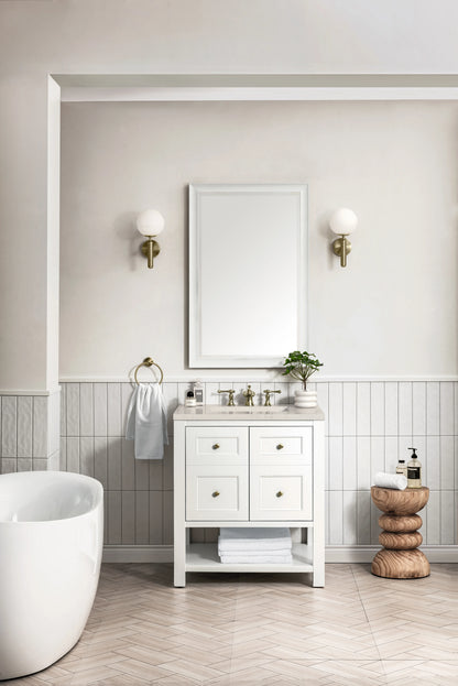 Breckenridge 30" Single Vanity, Bright White, w/ 3 CM Siberian Silestone Top, view 4