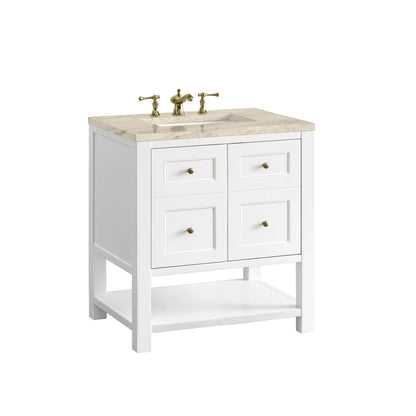Breckenridge 30" Single Vanity, Bright White, w/ 3 CM Tajnar Eclos Top, view 12