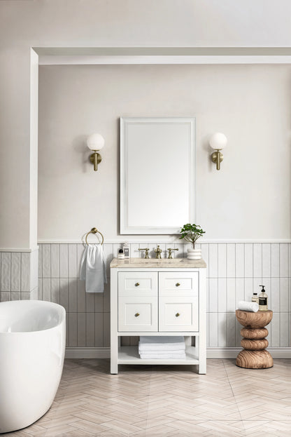 Breckenridge 30" Single Vanity, Bright White, w/ 3 CM Tajnar Eclos Top, view 4