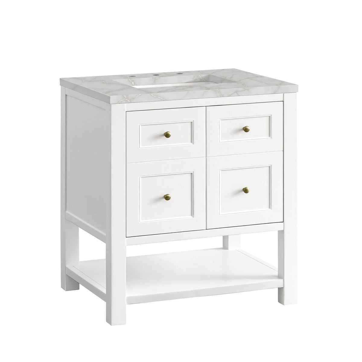 Breckenridge 30" Single Vanity, Bright White w/ 3 CM Victorian Silver Top, view 10
