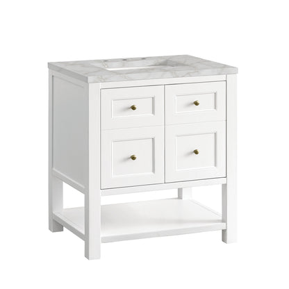 Breckenridge 30" Single Vanity, Bright White w/ 3 CM Victorian Silver Top, view 10