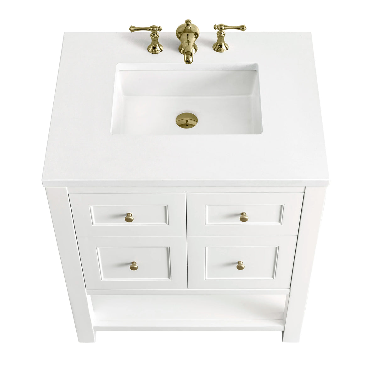 Breckenridge 30" Single Vanity, Bright White w/ 3 CM White Zeus Top, view 9