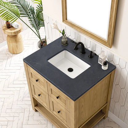 Breckenridge 30" Single Vanity, Light Natural Oak w/ 3 CM Charcoal Soapstone Top, view 7