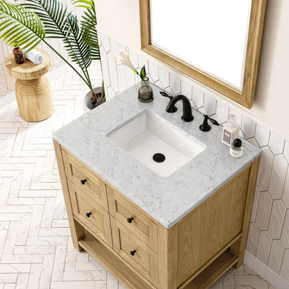 Breckenridge 30" Single Vanity, Light Natural Oak w/ 3 CM Eternal Jasmine Pearl Top, view 7