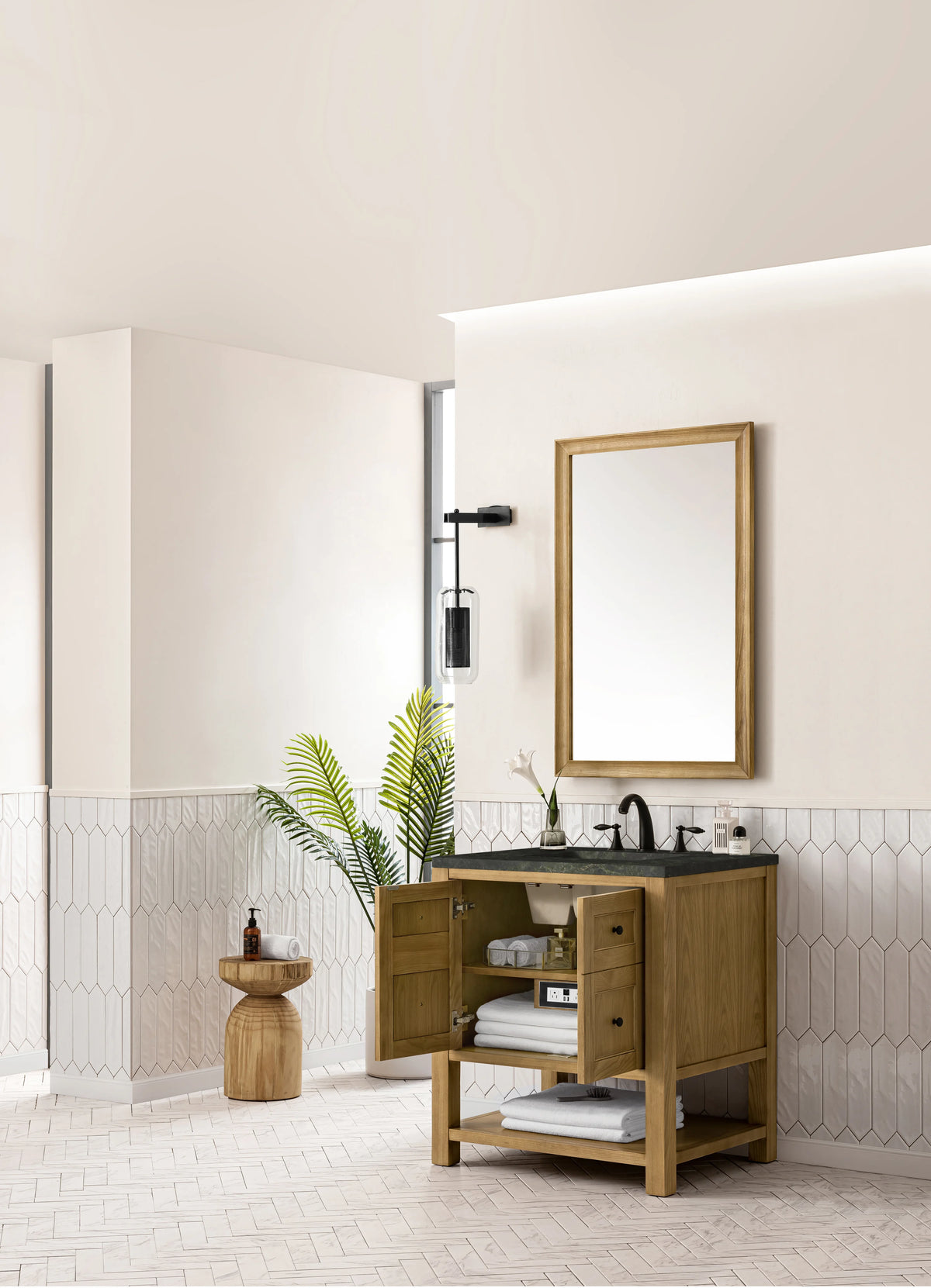 Breckenridge 30" Single Vanity, Light Natural Oak, w/ 3 CM Phantome Eclos Top, view 6