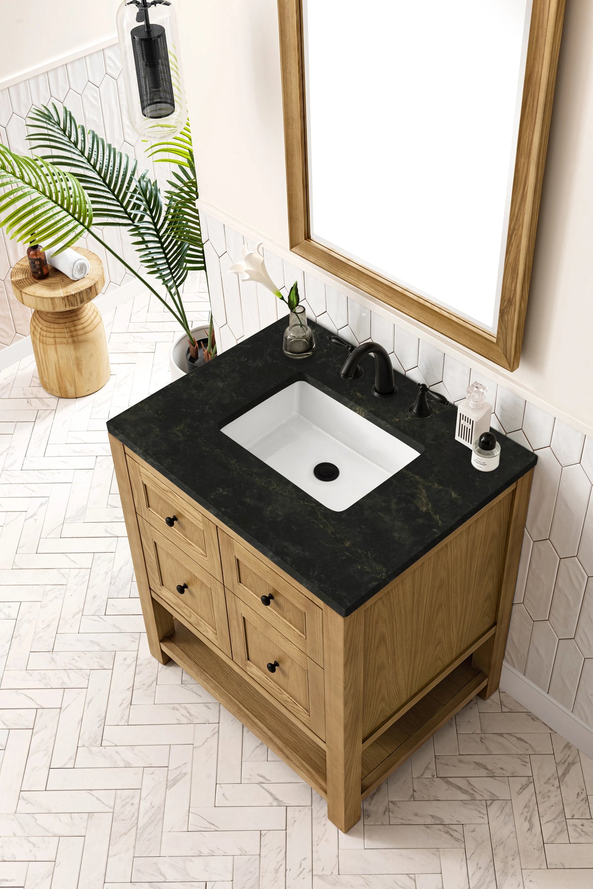 Breckenridge 30" Single Vanity, Light Natural Oak, w/ 3 CM Phantome Eclos Top, view 8