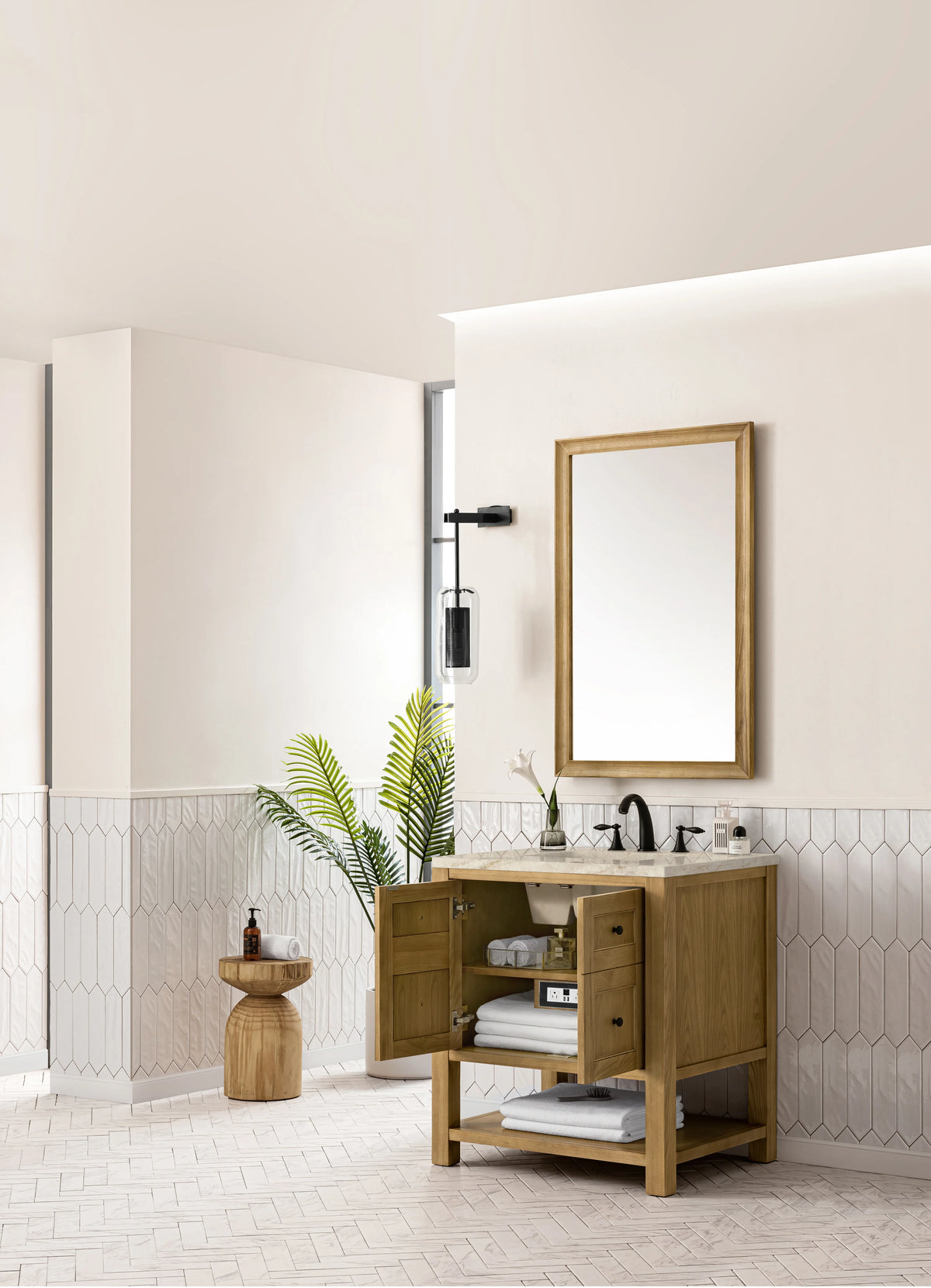 Breckenridge 30" Single Vanity, Light Natural Oak, w/ 3 CM Tajnar Eclos Top, view 6