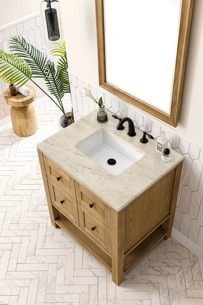 Breckenridge 30" Single Vanity, Light Natural Oak, w/ 3 CM Tajnar Eclos Top, view 8